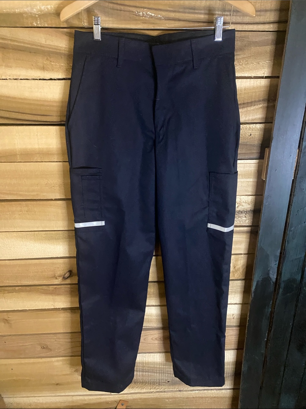 Men's Navy Cargo Pants with Reflective Trim